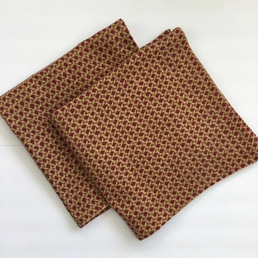 Euro Pillow Shams Geometric Red And Gold Unbranded.